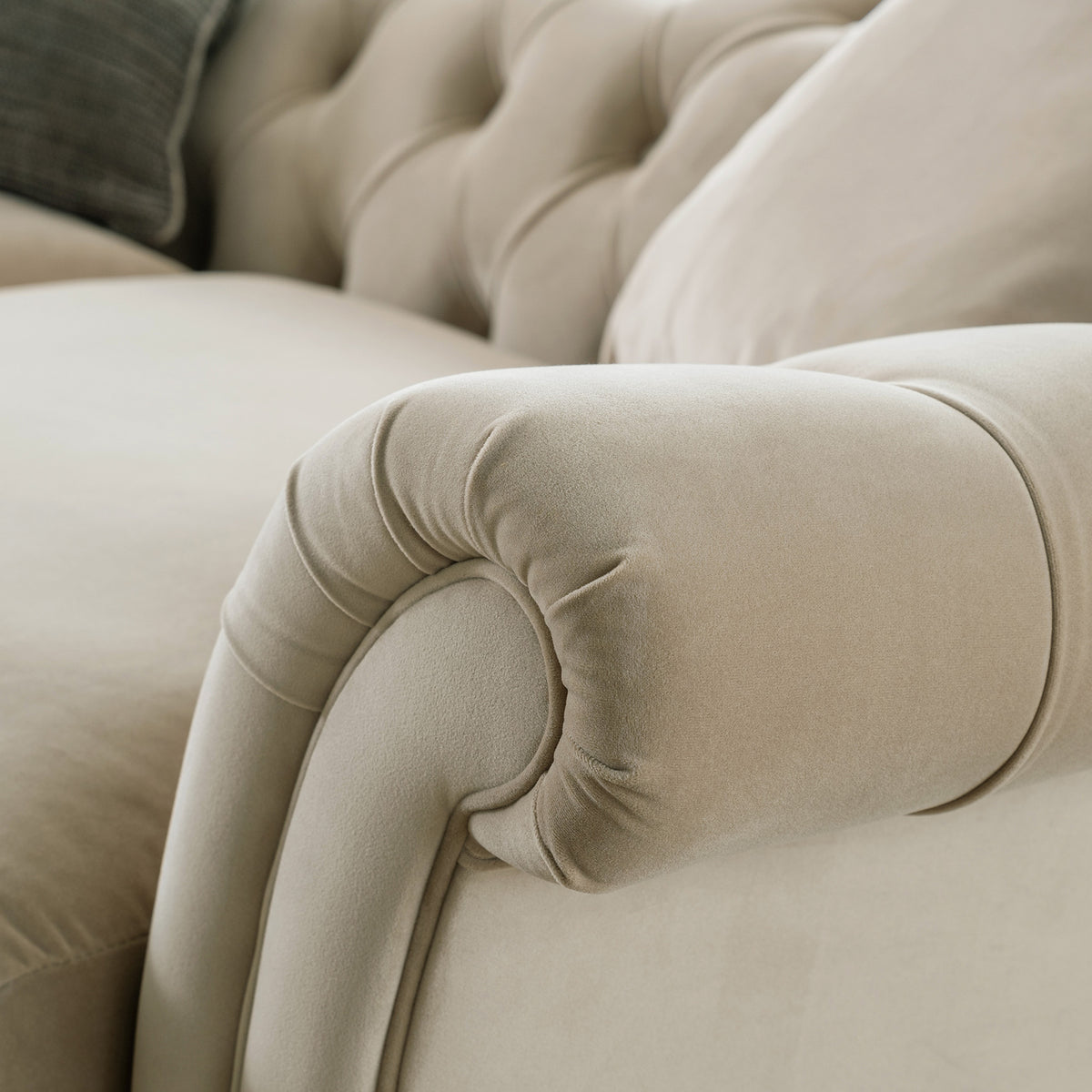 Balmoral Putty Velvet Chesterfield 2 Seater Sofa