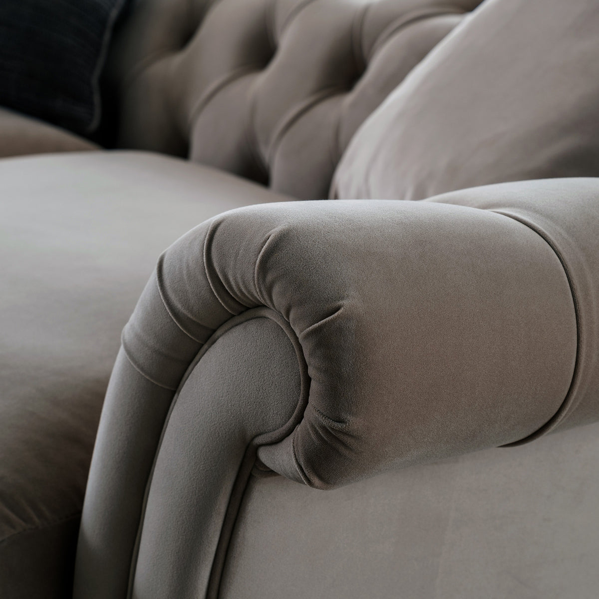 Balmoral Mushroom Velvet Chesterfield 2 Seater Sofa