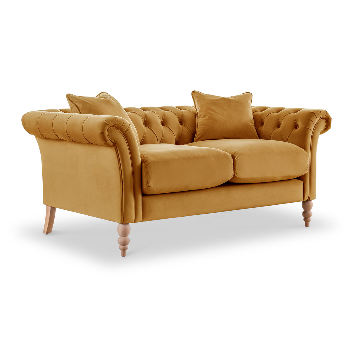 Balmoral Ochre Velvet Chesterfield 2 Seater Sofa