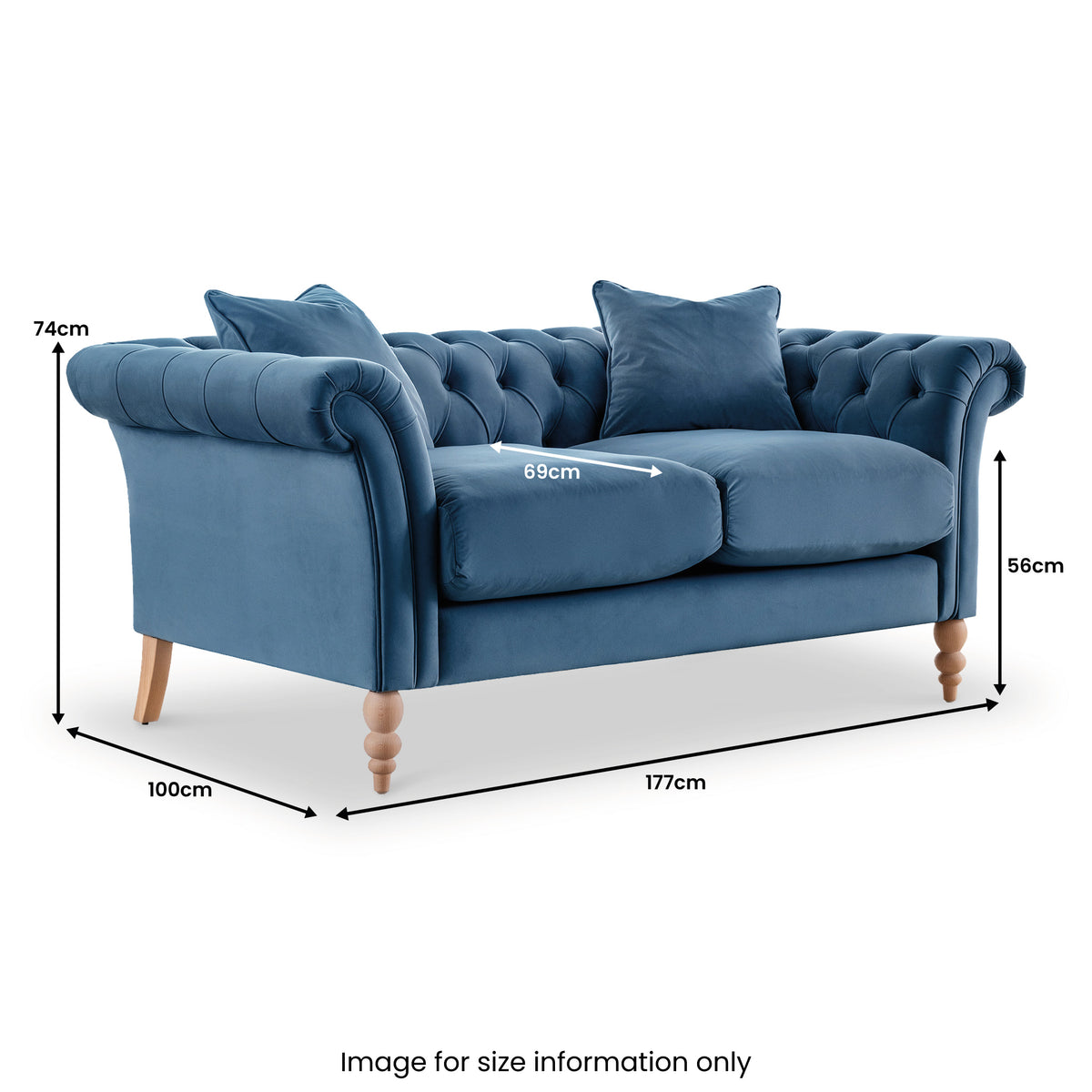 Balmoral Velvet Chesterfield 2 Seater Sofa