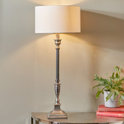 Canterbury Antique Silver Metal Table Lamp