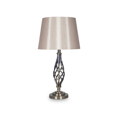 Jenna Silver Metal Twist Detail Table Lamp