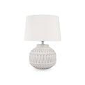 Anneli Warm White Aztec Texture Ceramic Table Lamp from Roseland Furniture
