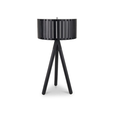 Rabanne Slatted Black Wood Tripod Table Lamp