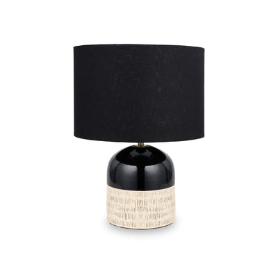 Lotta Black and Natural Stoneware Table Lamp