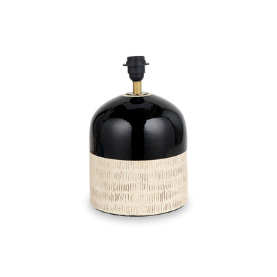 Lotta Black and Natural Stoneware Table Lamp