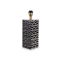 Elba Black and White Tessalated Square Resin Table Lamp from Roseland Furniture
