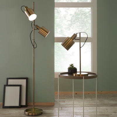 Aaron Antique Brass Metal Task Floor Lamp