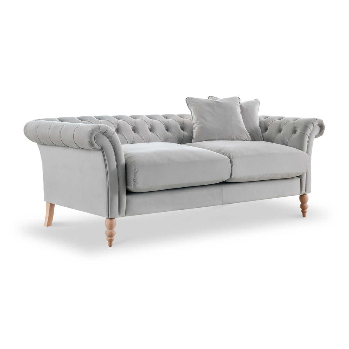 Balmoral Chalk Velvet Chesterfield 3 Seater Sofa