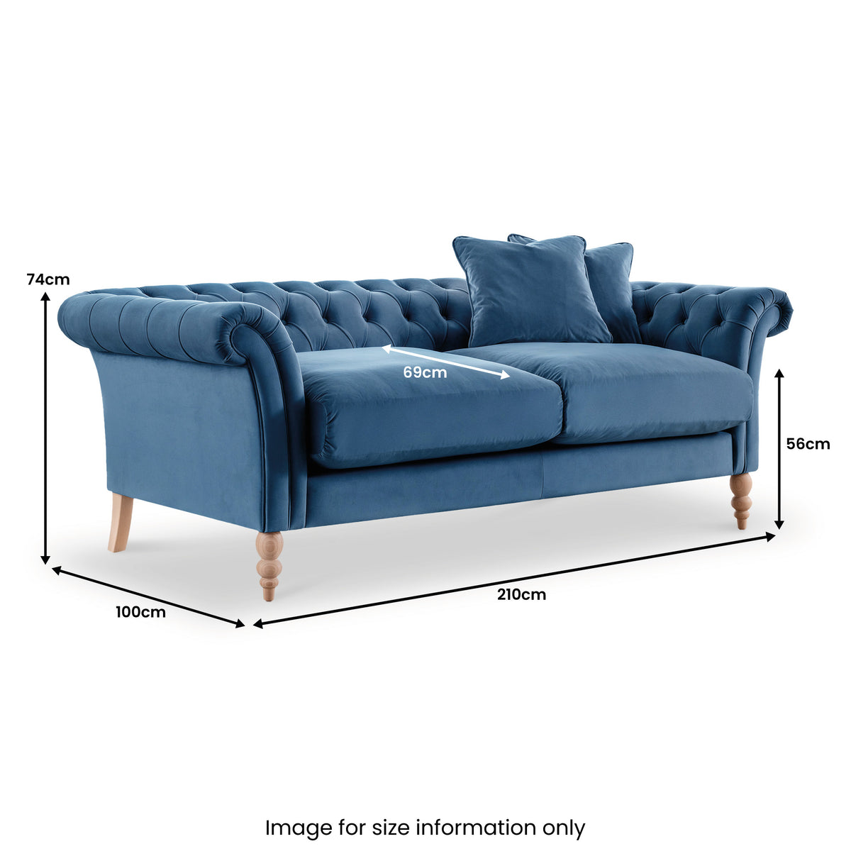 Balmoral Velvet Chesterfield 3 Seater Sofa