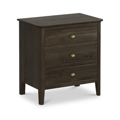 Norburn Oak 3 Wide Drawer Bedside Table