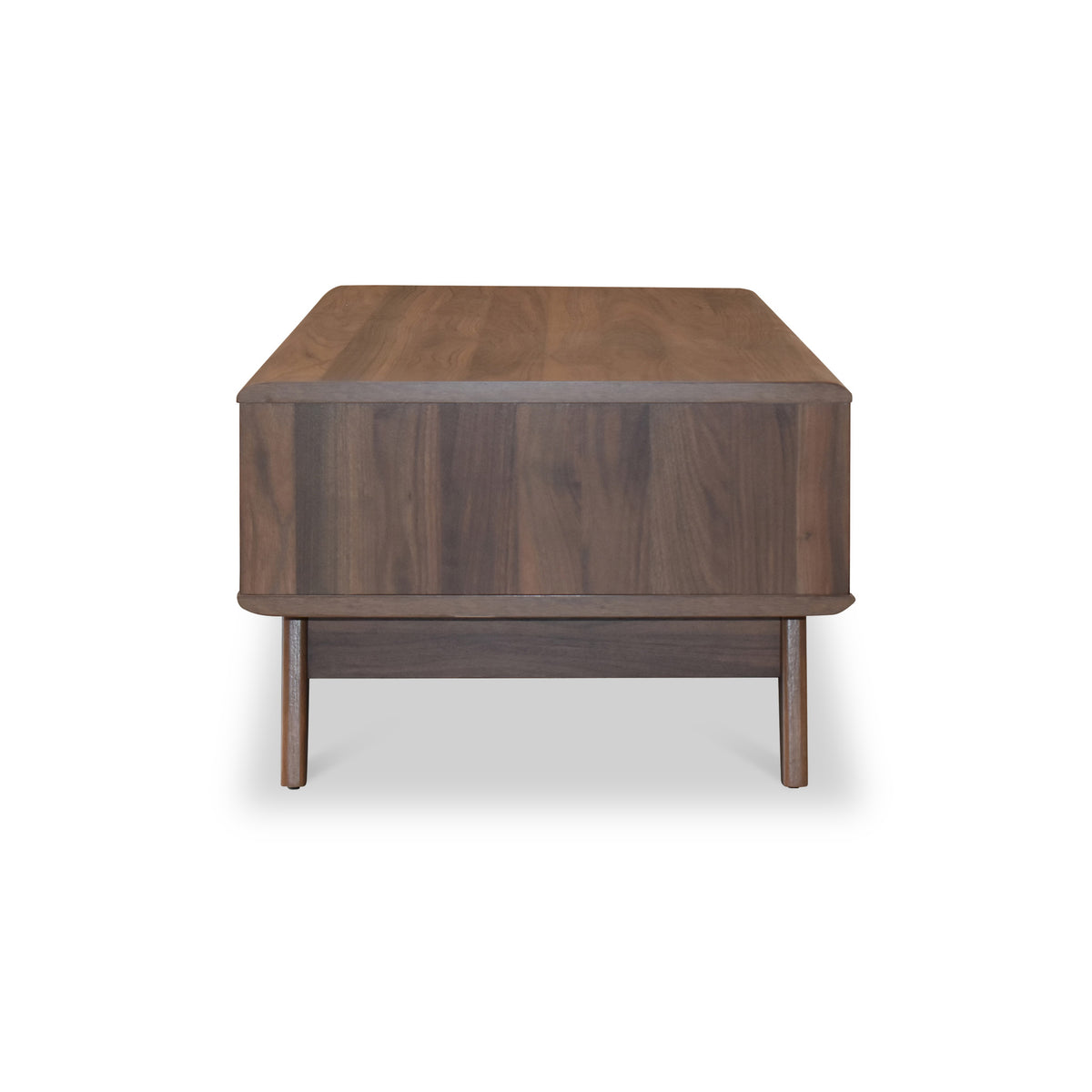 Brunswick Walnut Effect Sliding Slatted Coffee Table with Storage