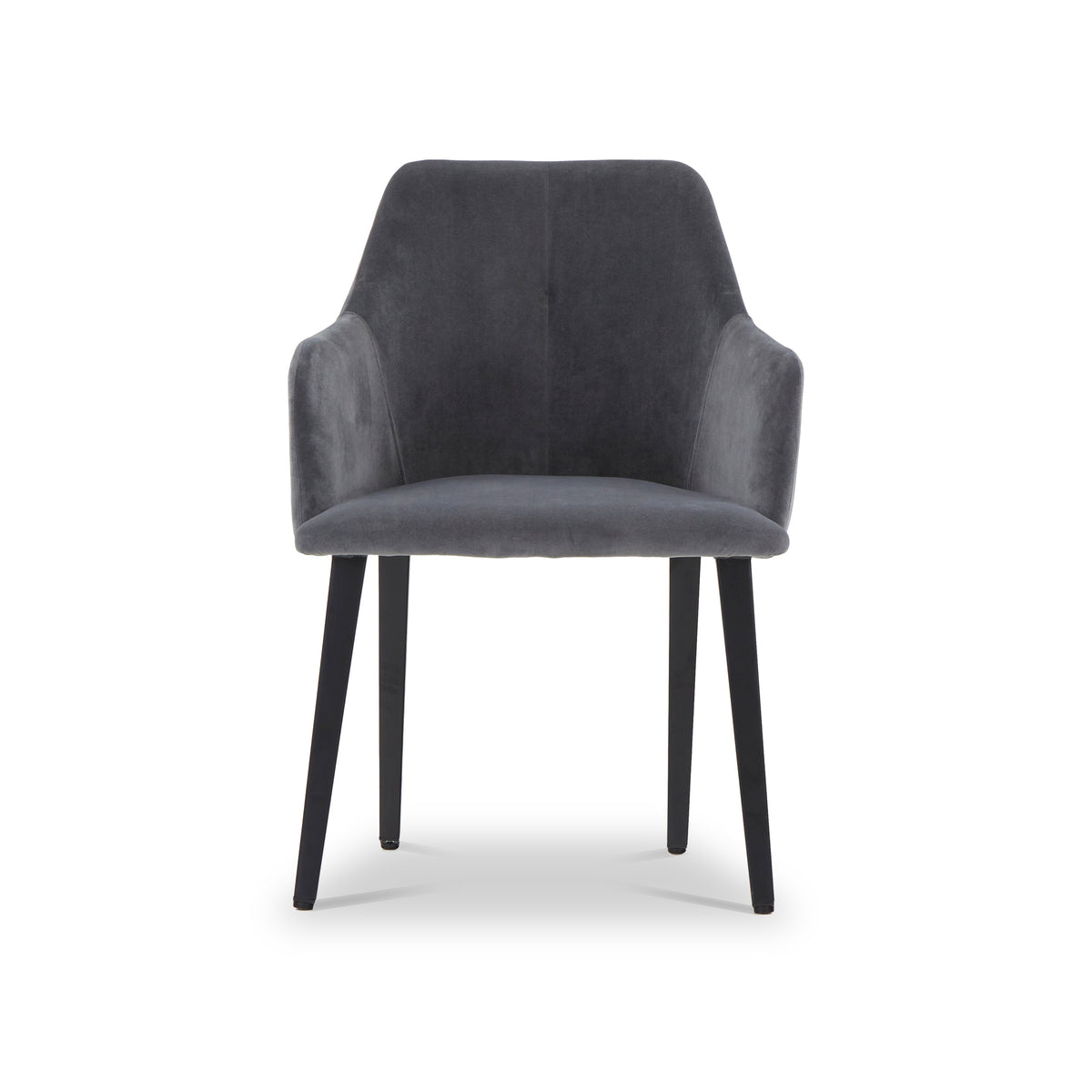 Zane Charcoal Velvet Dining Chair with Black Leg from Roseland Furniture