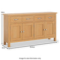 London Oak Extra Large Sideboard Cabinet dimensions