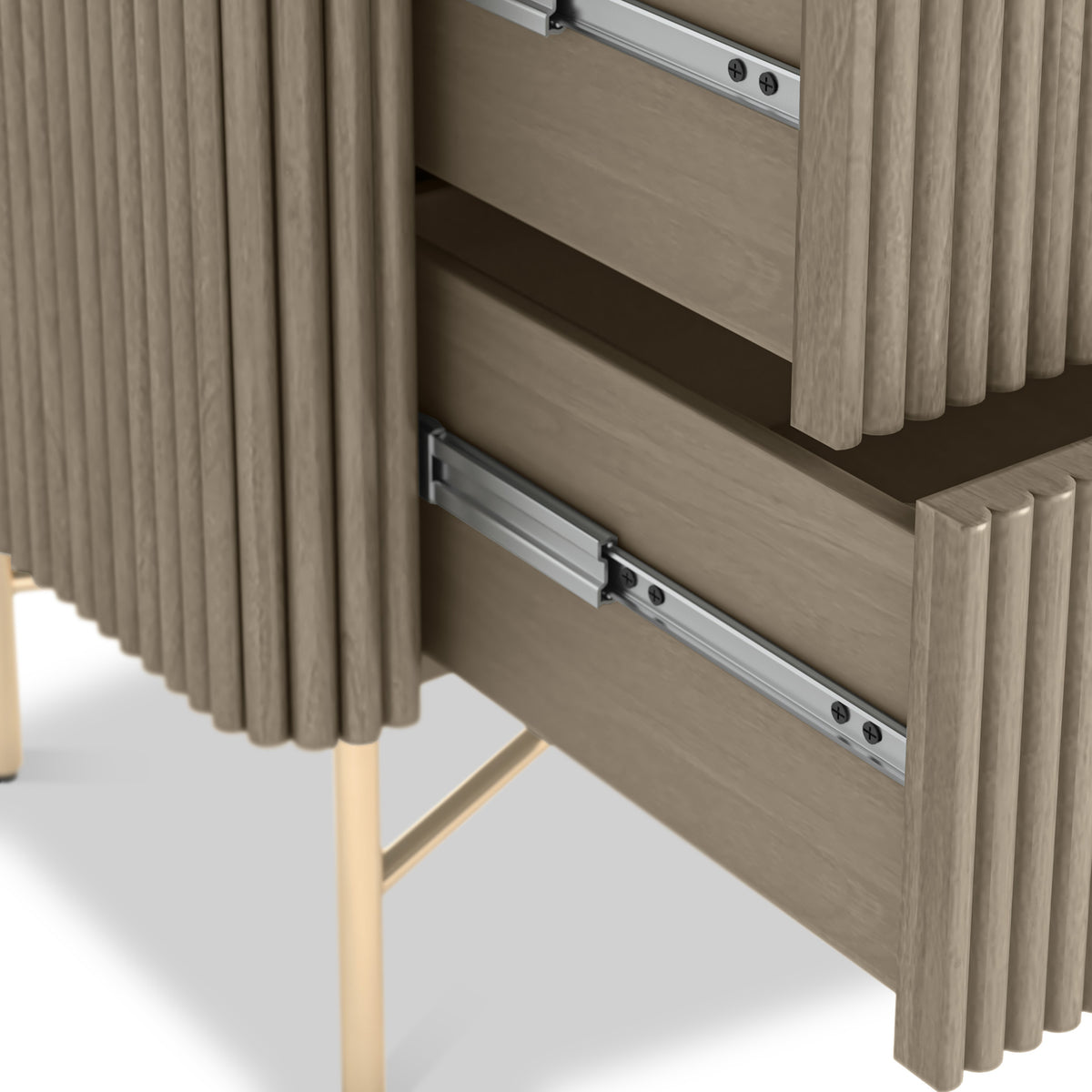 Amelie Grey Fluted 5 Drawer Chest by Roseland Furniture