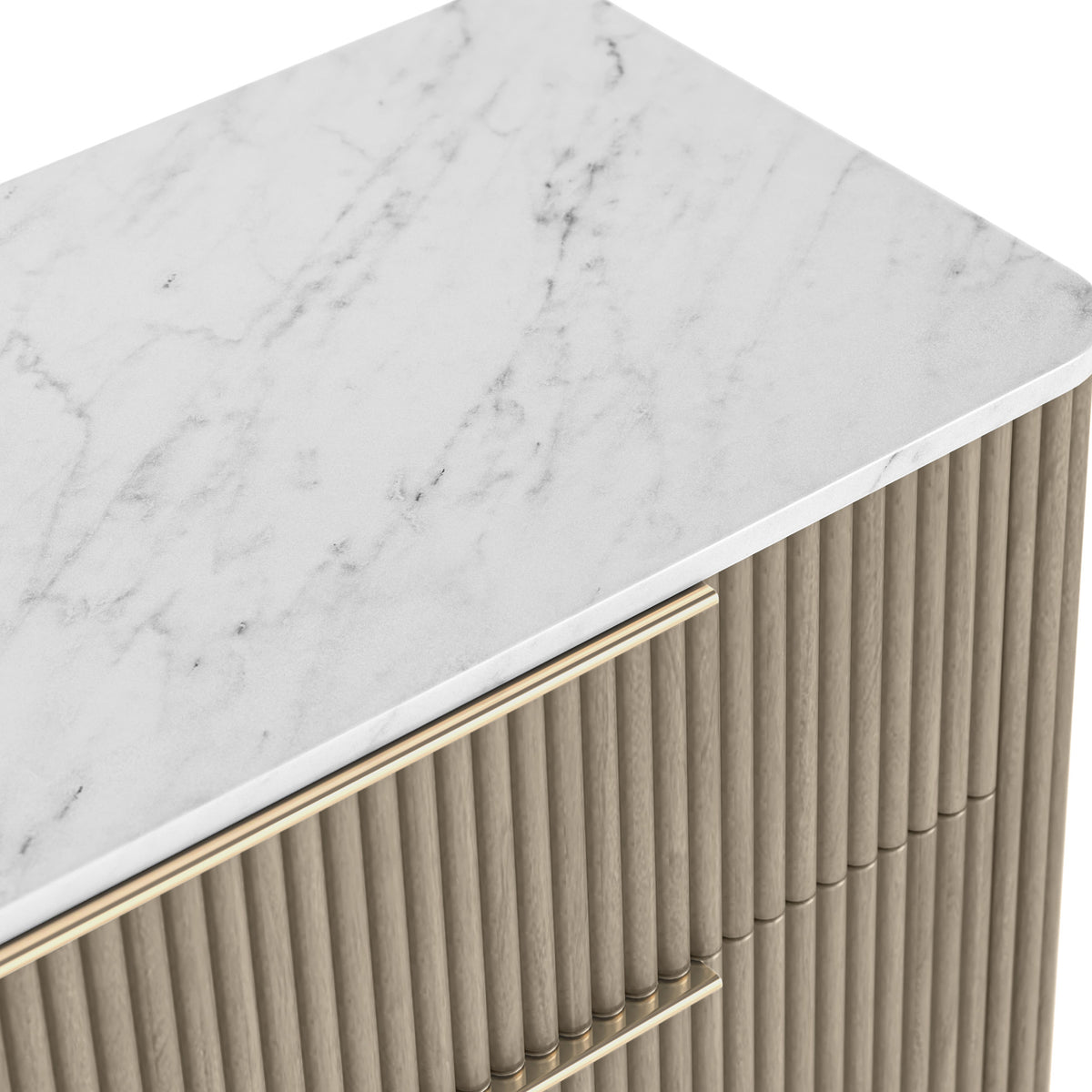 Amelie Grey Fluted 5 Drawer Chest by Roseland Furniture