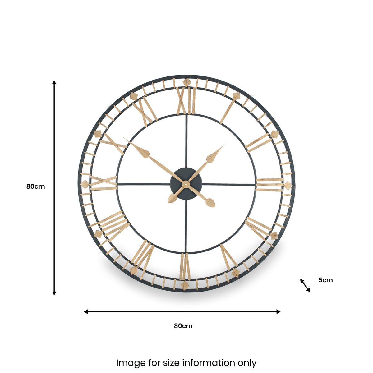 Antique Bronze & Gold Metal Round Wall Clock from Roseland Furniture
