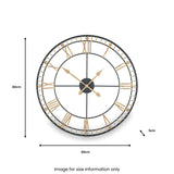 Antique Bronze & Gold Metal Round Wall Clock from Roseland Furniture