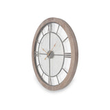 Natural Wood & Metal Round Wall Clock