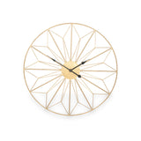 Antique Gold Metal Geo Design Round Wall Clock from Roseland Furniture