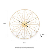 Antique Gold Metal Geo Design Round Wall Clock from Roseland Furniture