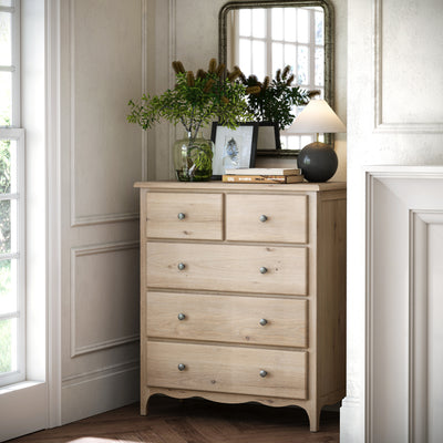 Celine Washed Oak 2 Over 3 Drawer Chest