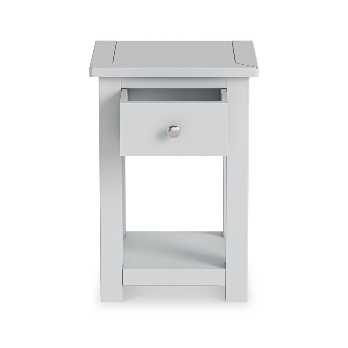 Duchy Inox Grey 1 Drawer Bedside Table