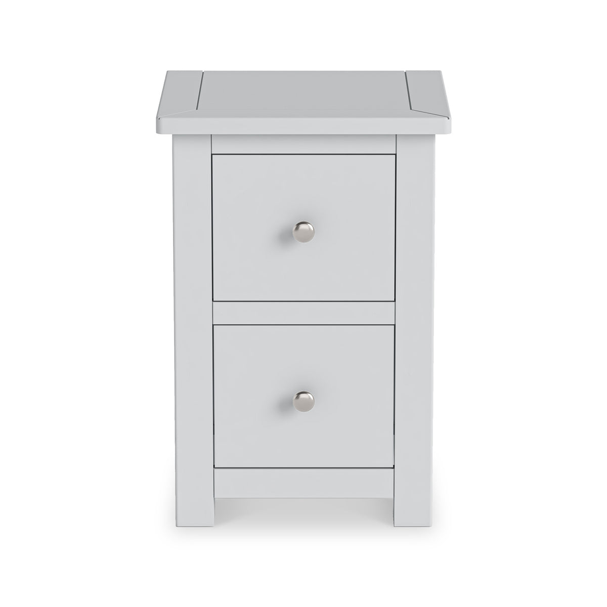 Duchy Inox Grey 2 Drawer Bedside Cabinet