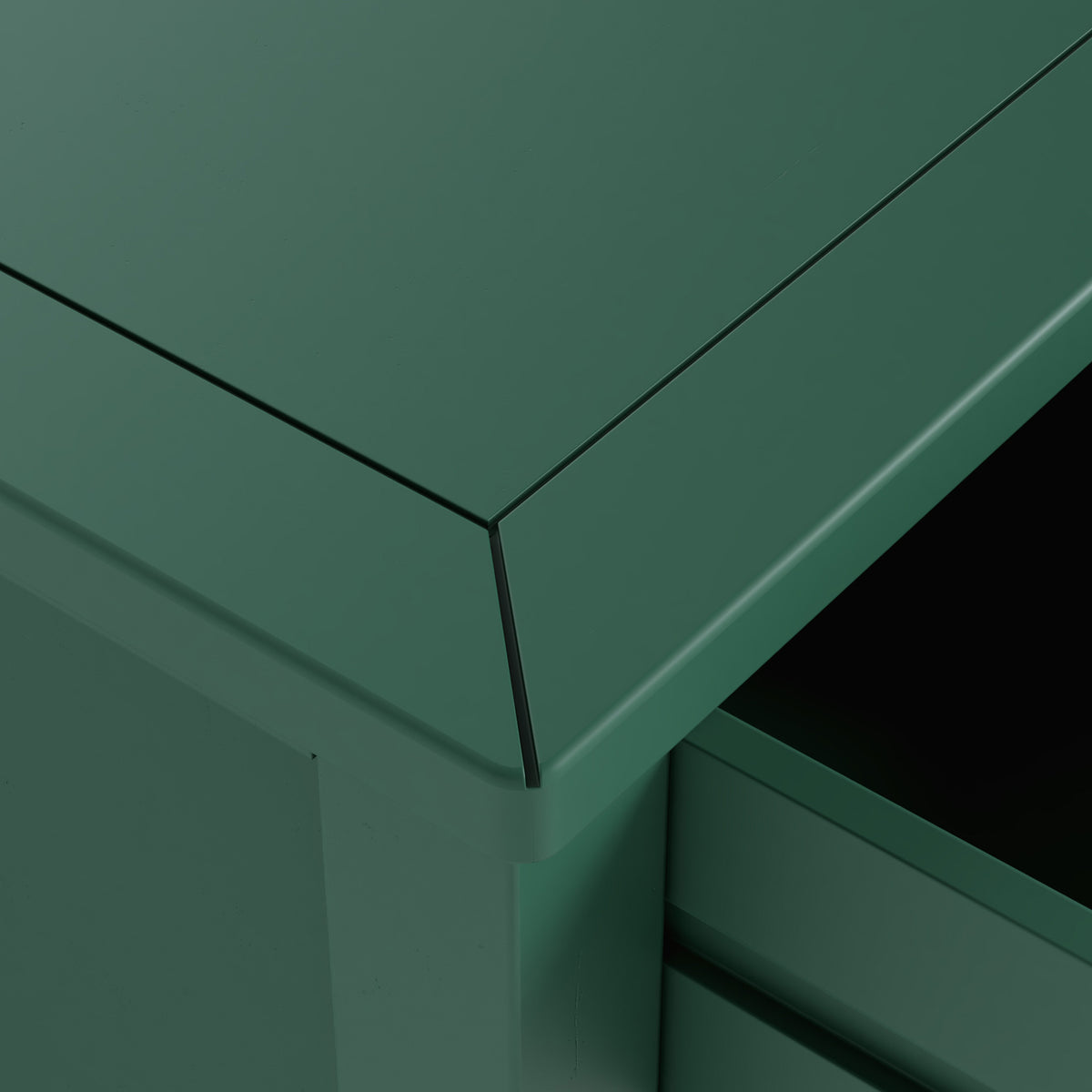 Duchy Puck Green 2 Drawer Bedside Table