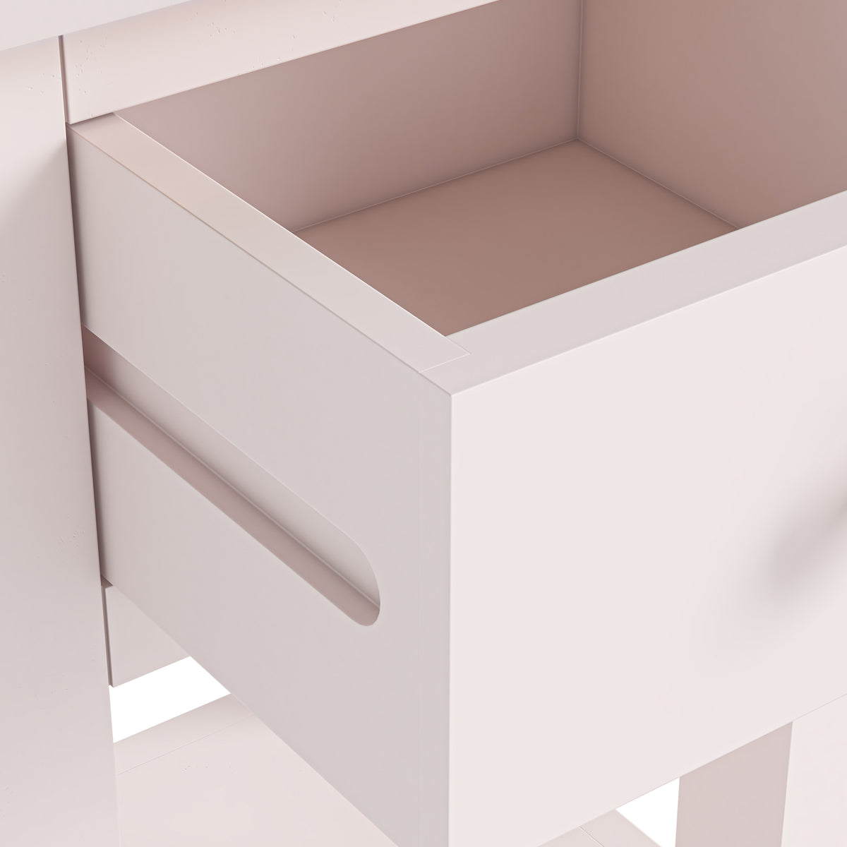 Duchy Dorchester Pink 1 Drawer Bedside Table