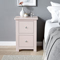 Duchy Dorchester Pink 2 Drawer Bedside Table for bedroom