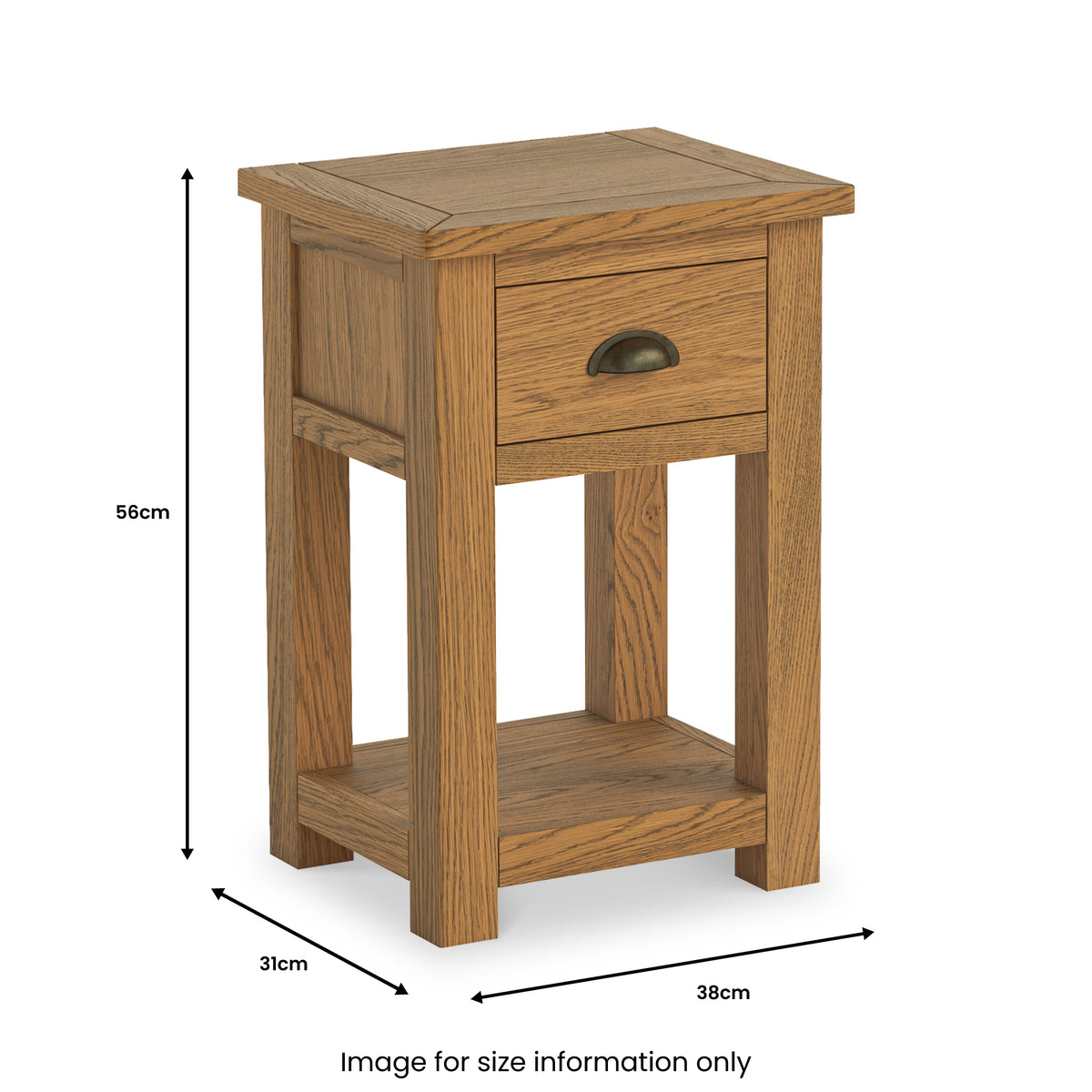 Duchy Waxed Oak 1 Drawer Bedside from Roseland Furniture