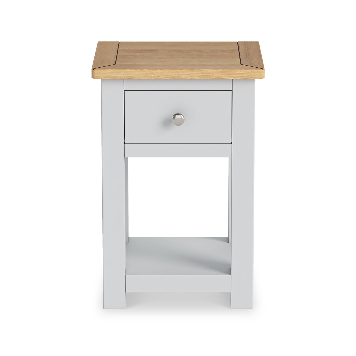 Duchy Inox 1 Drawer Bedside Cabinet with Oak Top