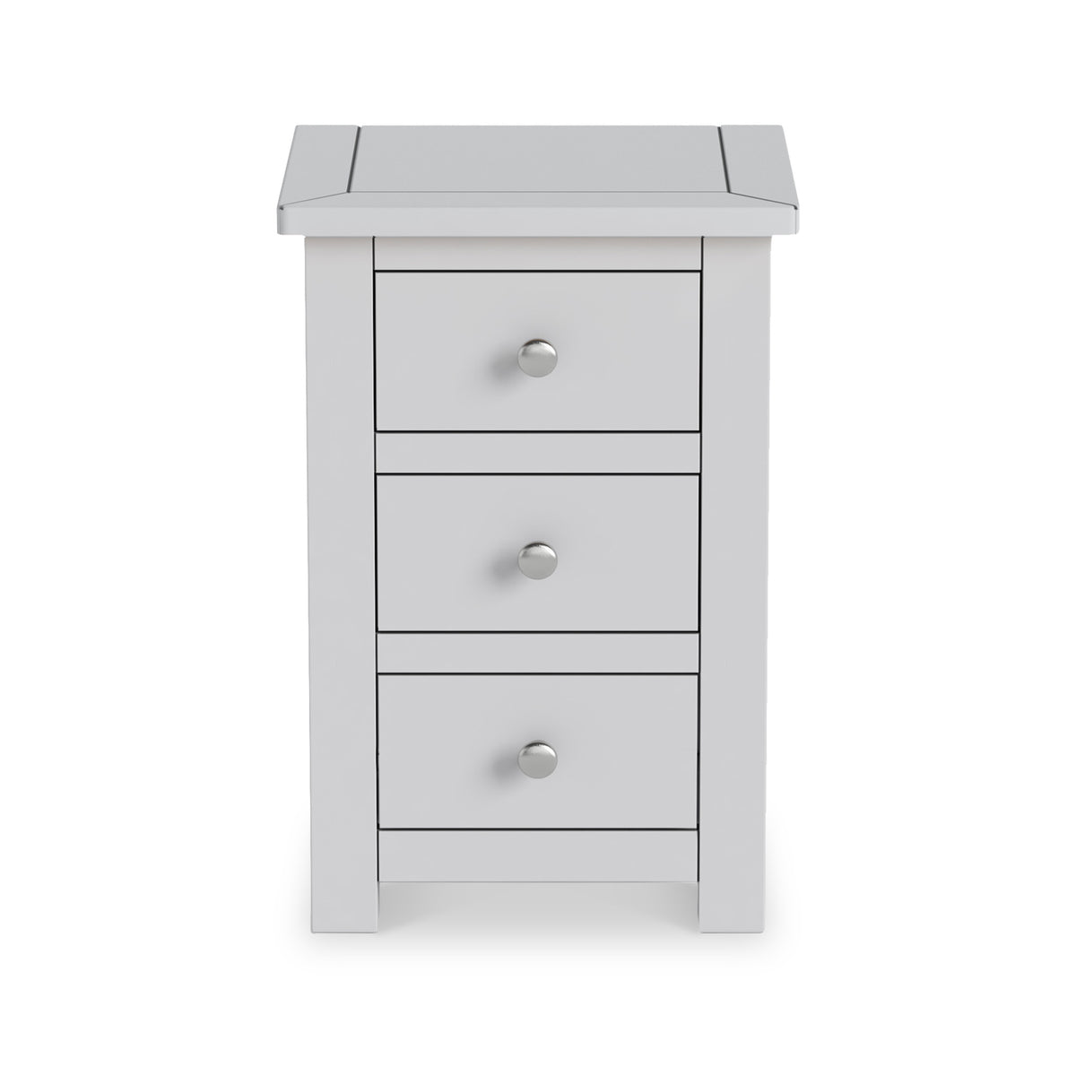 Duchy Inox Grey 3 Drawer Bedside Cabinet