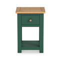 Duchy Puck Green 1 Drawer Bedside Table with Oak Top 