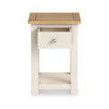 Duchy Linen Cream 1 Drawer Bedside Table with Oak Top