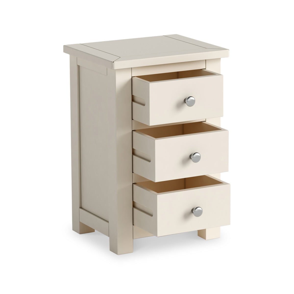 Duchy Linen Cream 3 Drawer Nightstand