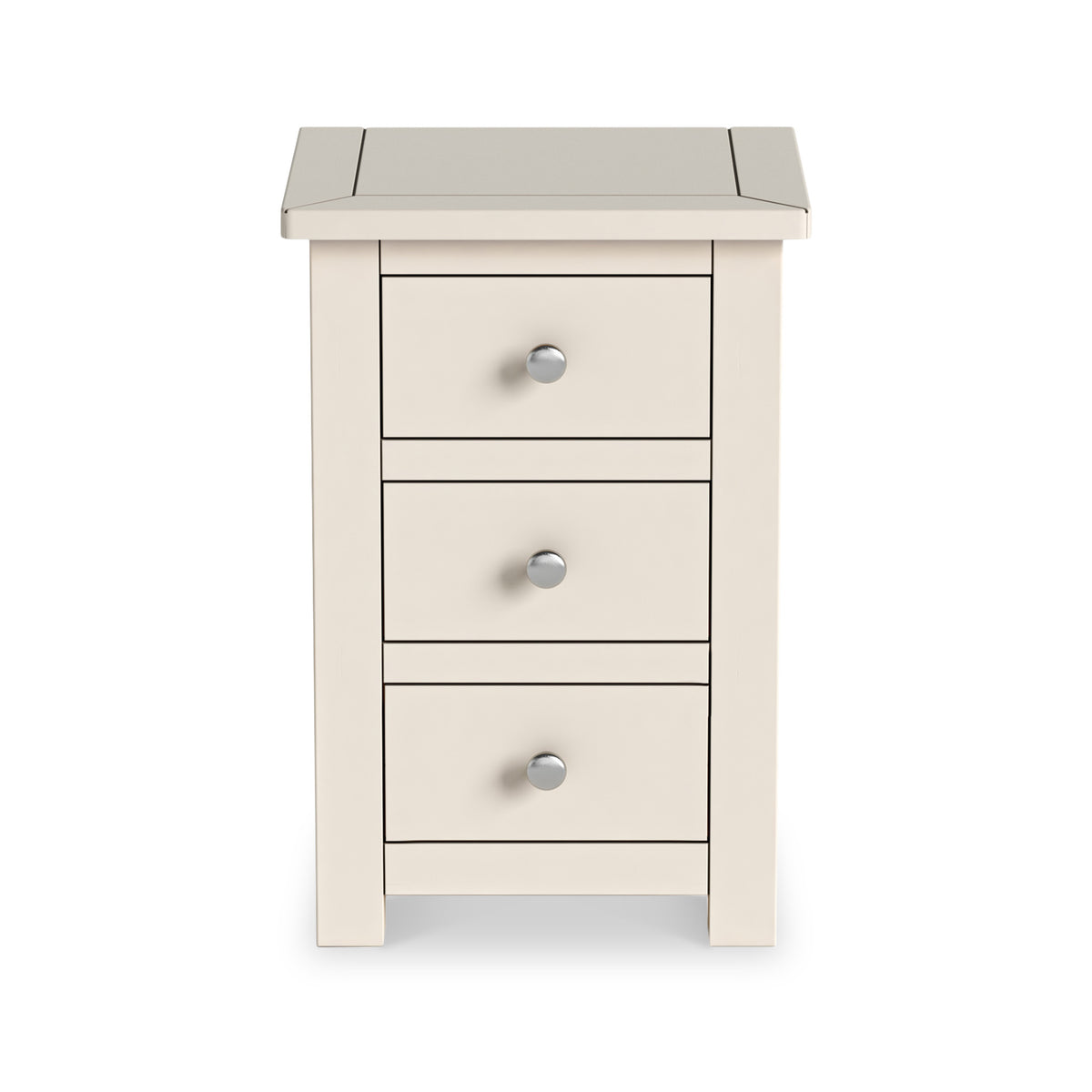 Duchy Linen Cream 3 Drawer Bedside Cabinet