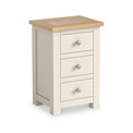 Duchy Line Cream 3 Drawer Bedside Table with Oak Top from Roseland Furniture