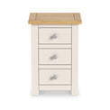 Duchy Line Cream 3 Drawer Bedside Cabinet with Oak Top