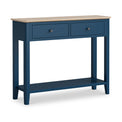 Penrose Navy Blue Console Table with metal handles from Roseland Furniture