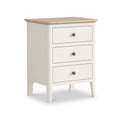 Penrose Coconut White Bedside Table with metal handles from Roseland Furniture