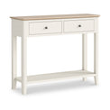 Penrose Coconut White Console Table with metal handles from Roseland Furniture