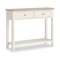 Penrose Coconut White Console Table with wooden handles
