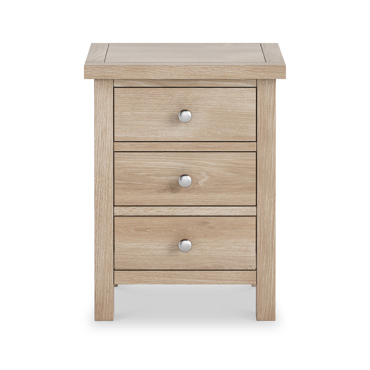 Farrow Oak 3 Drawer Bedside Cabinet