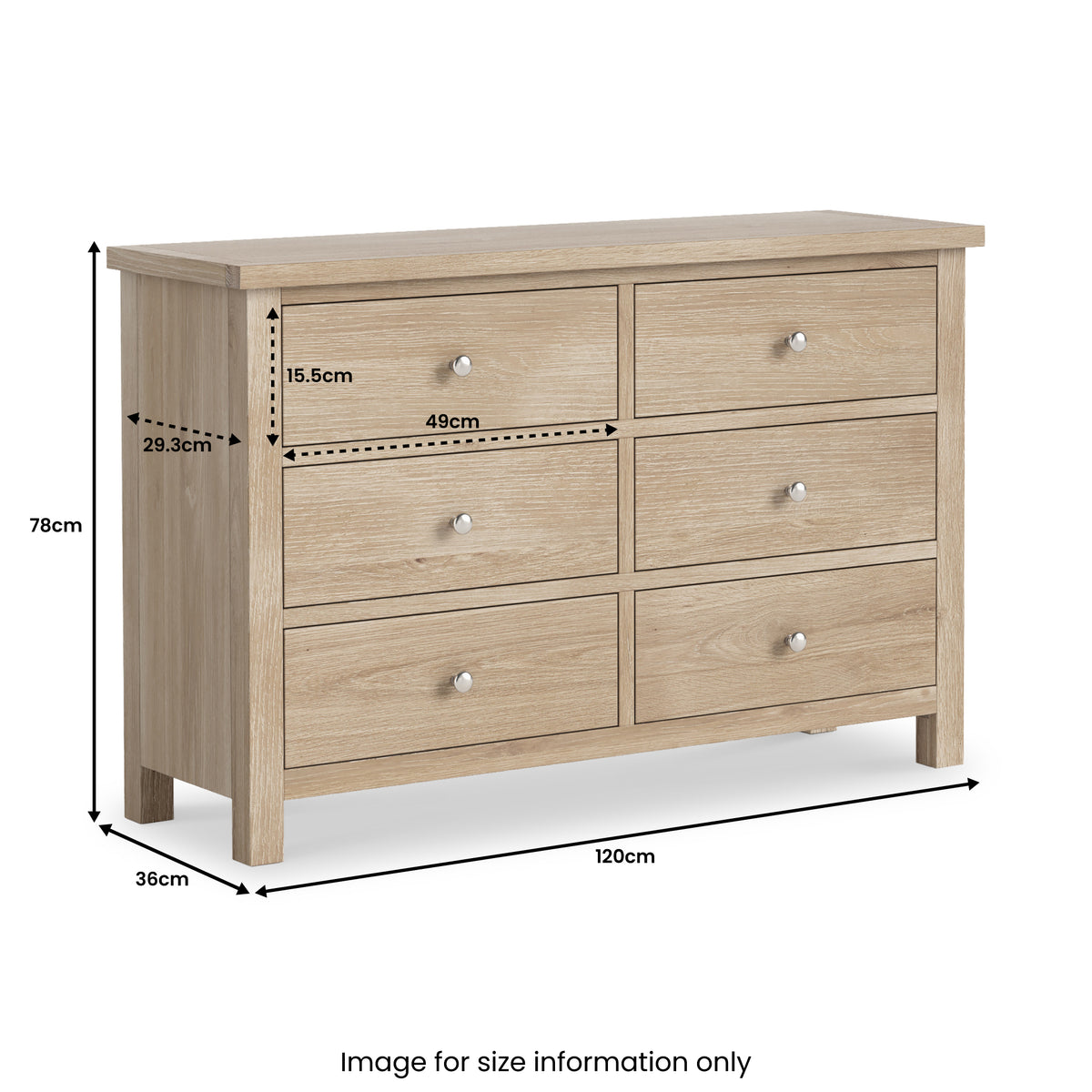 Farrow Oak 6 Drawer Chest