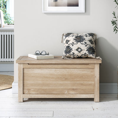 Farrow Washed Oak Blanket Box