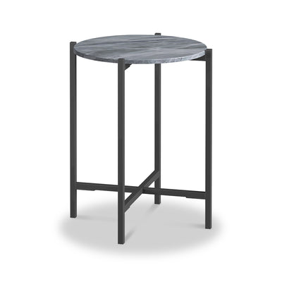 Pimlico Marble Round Side Table with Grey Frame