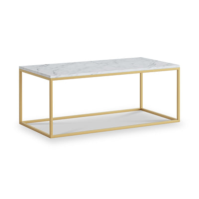 Pimlico Marble Rectangular Coffee Table with Gold Frame
