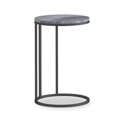 Pimlico Marble Round C Side Table with Grey Frame